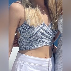 Blue and White top